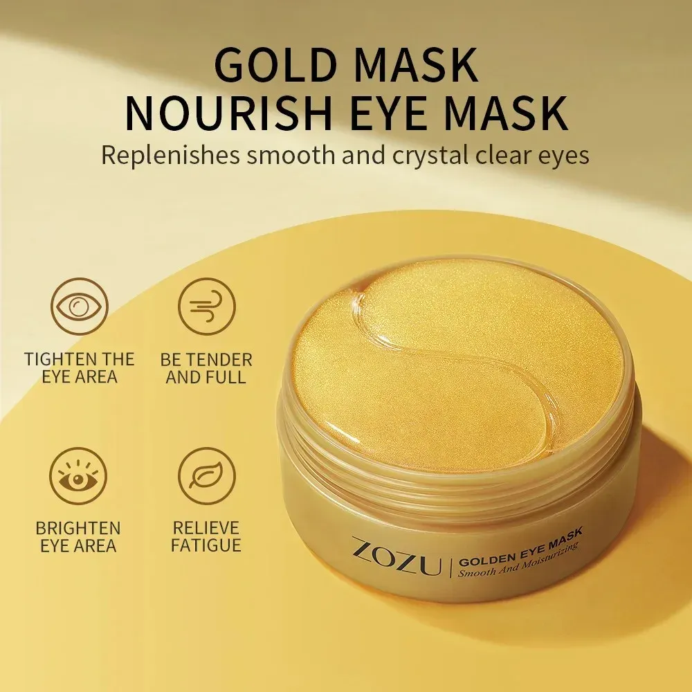 Masques pour les yeux à l'avocat et à l'or, hydratants et raffermissants, anti-rides et anti-cernes, lot de 60 ou 120 pièces 3
