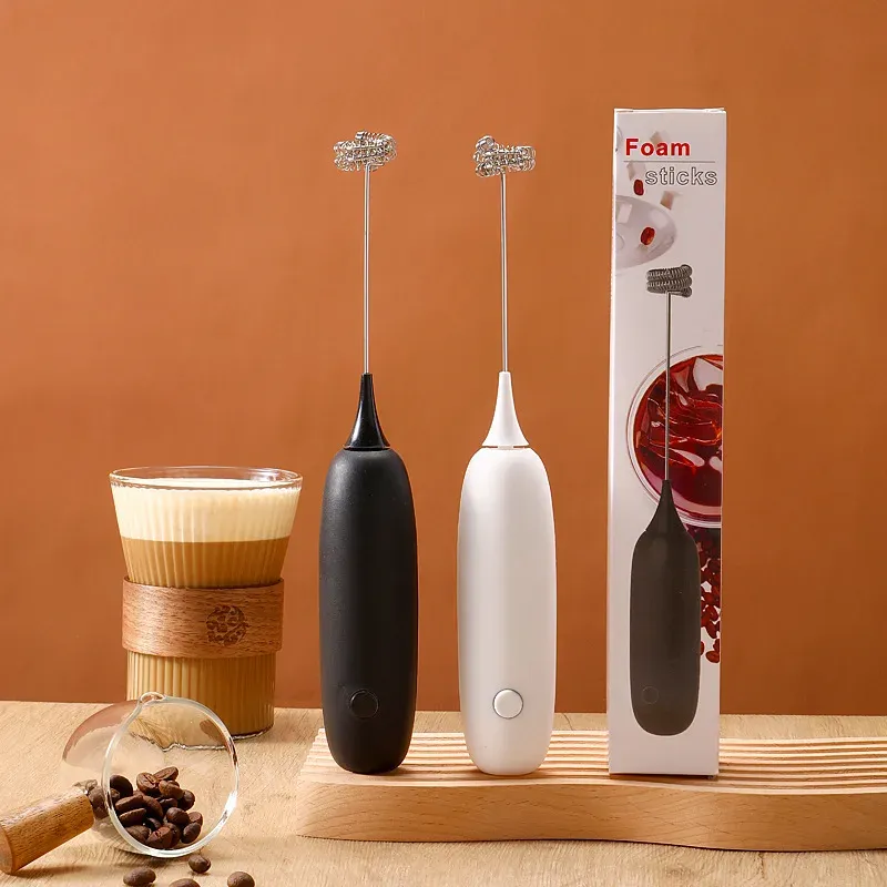 Mousseur à lait électrique portatif, batteur à œufs électrique USB/secteur, agitateur multifonctionnel pour café, mousse de lait et pâtisserie à domicile 2
