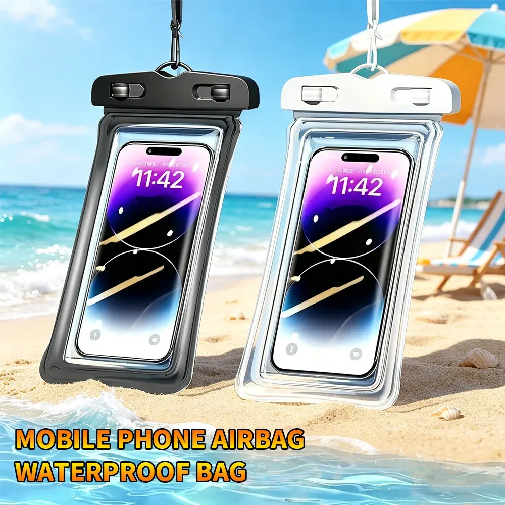 Pochette étanche flottante pour téléphone, transparente, avec cordon, pour la natation, la plage et les fêtes en piscine