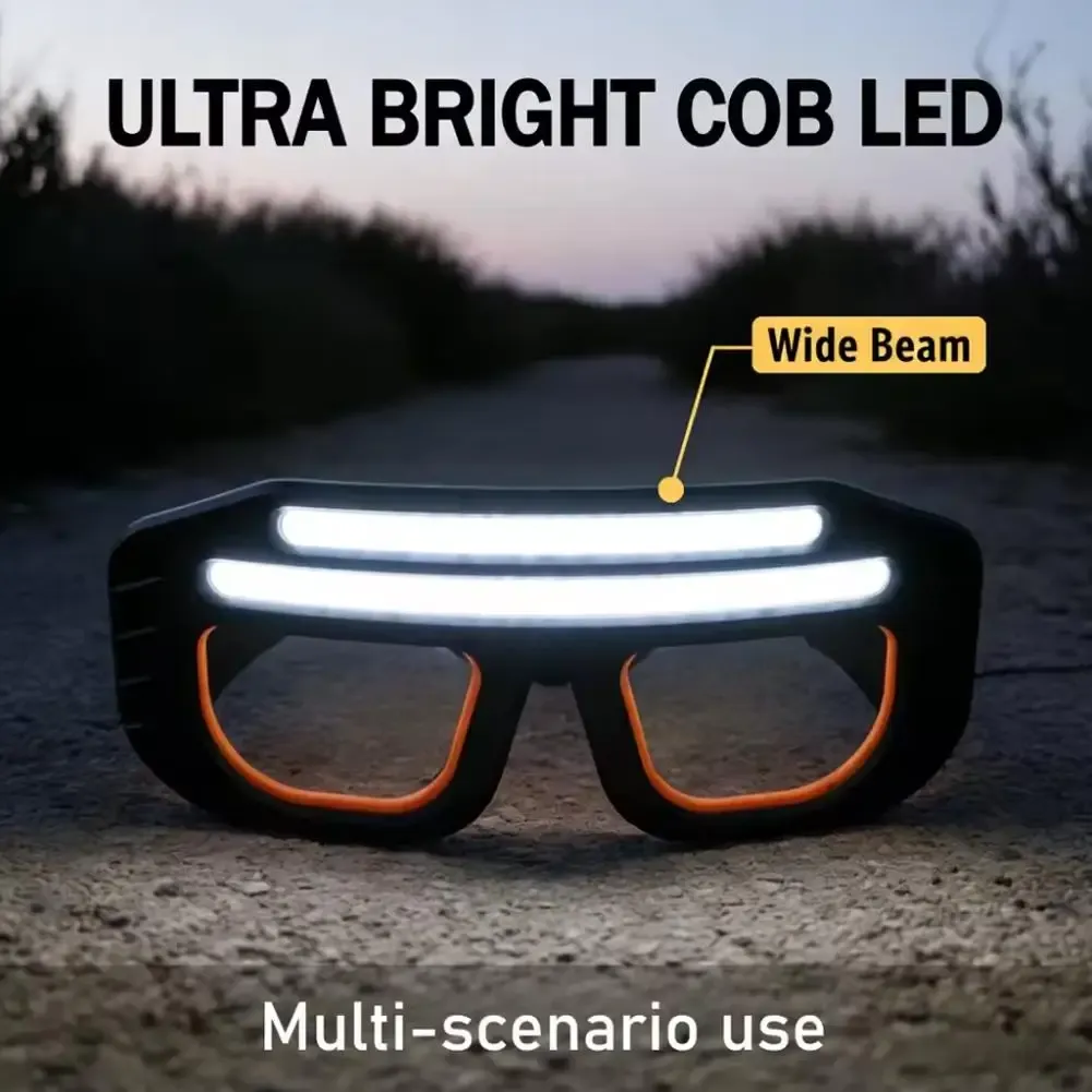 Lunettes LED rechargeables à capteur de mouvement et commande tactile, éclairage frontal dégagé pour la course, le camping et le travail 5