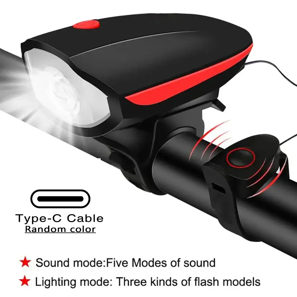 Phare LED rechargeable pour vélo avec klaxon et télécommande, 3 modes d'éclairage 9