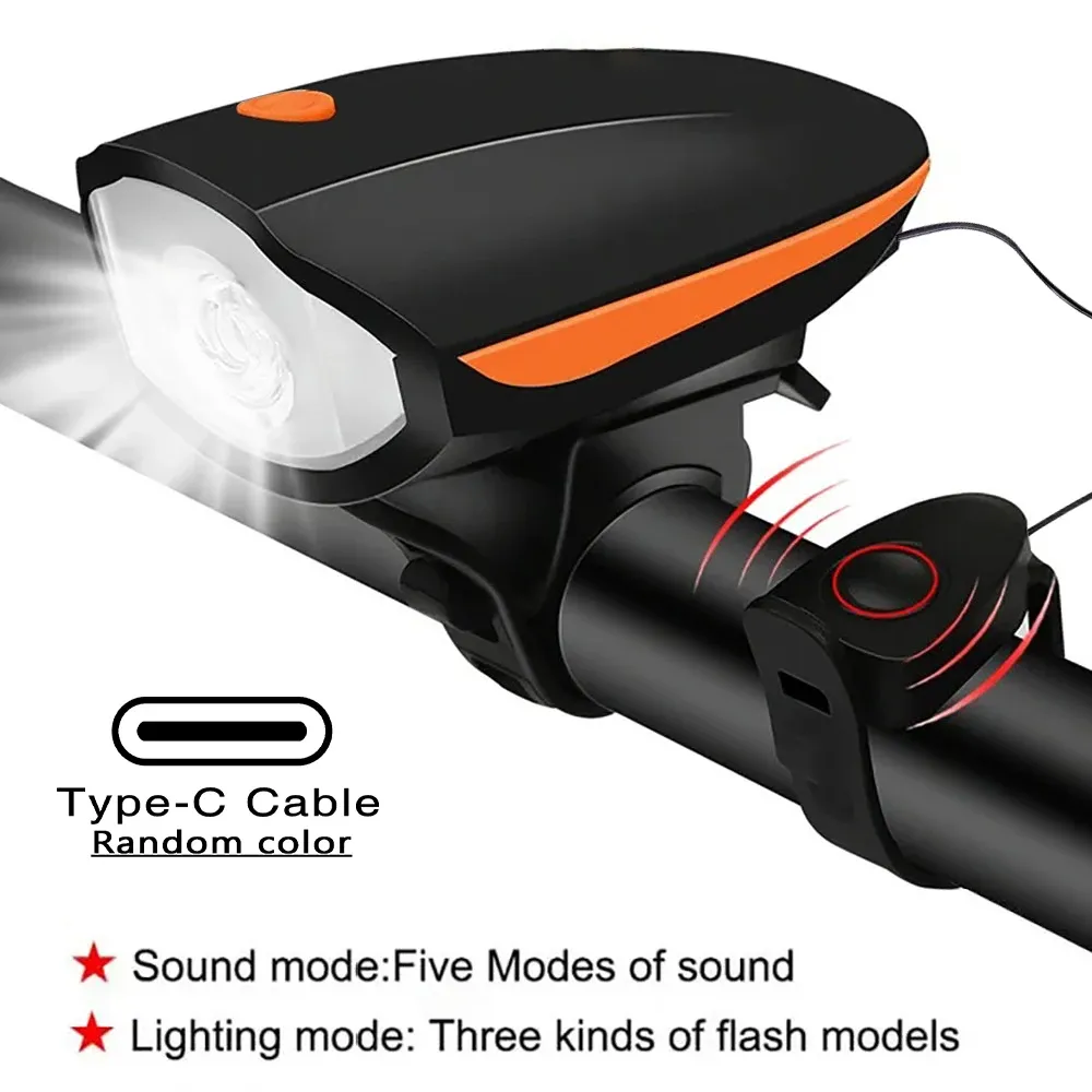 Phare LED rechargeable pour vélo avec klaxon et télécommande, 3 modes d'éclairage 8
