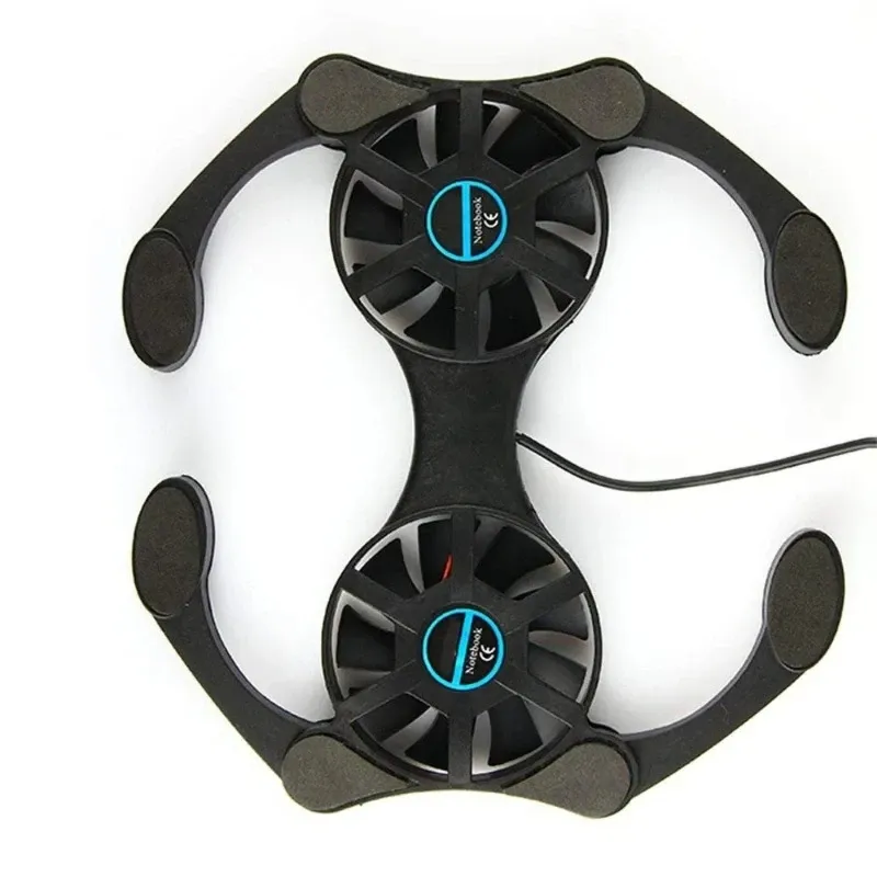 Support de refroidissement USB pliable à double ventilateur pour ordinateur portable, design mini pieuvre, compatible écrans de 7 à 15 pouces 6