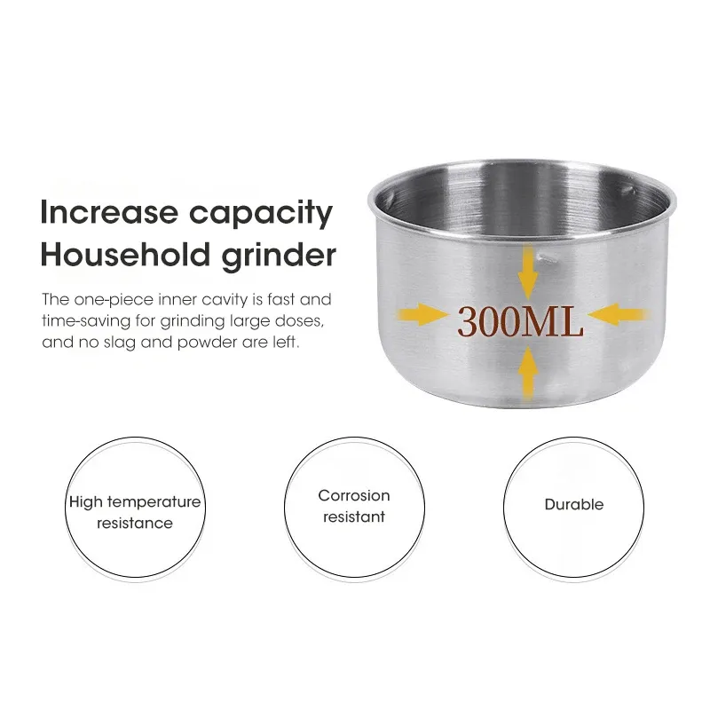 Mini moulin électrique domestique 300 ml, broyeur ultra-fin pour aliments pour bébé, café, épices, poivre et grains, 220 V 6