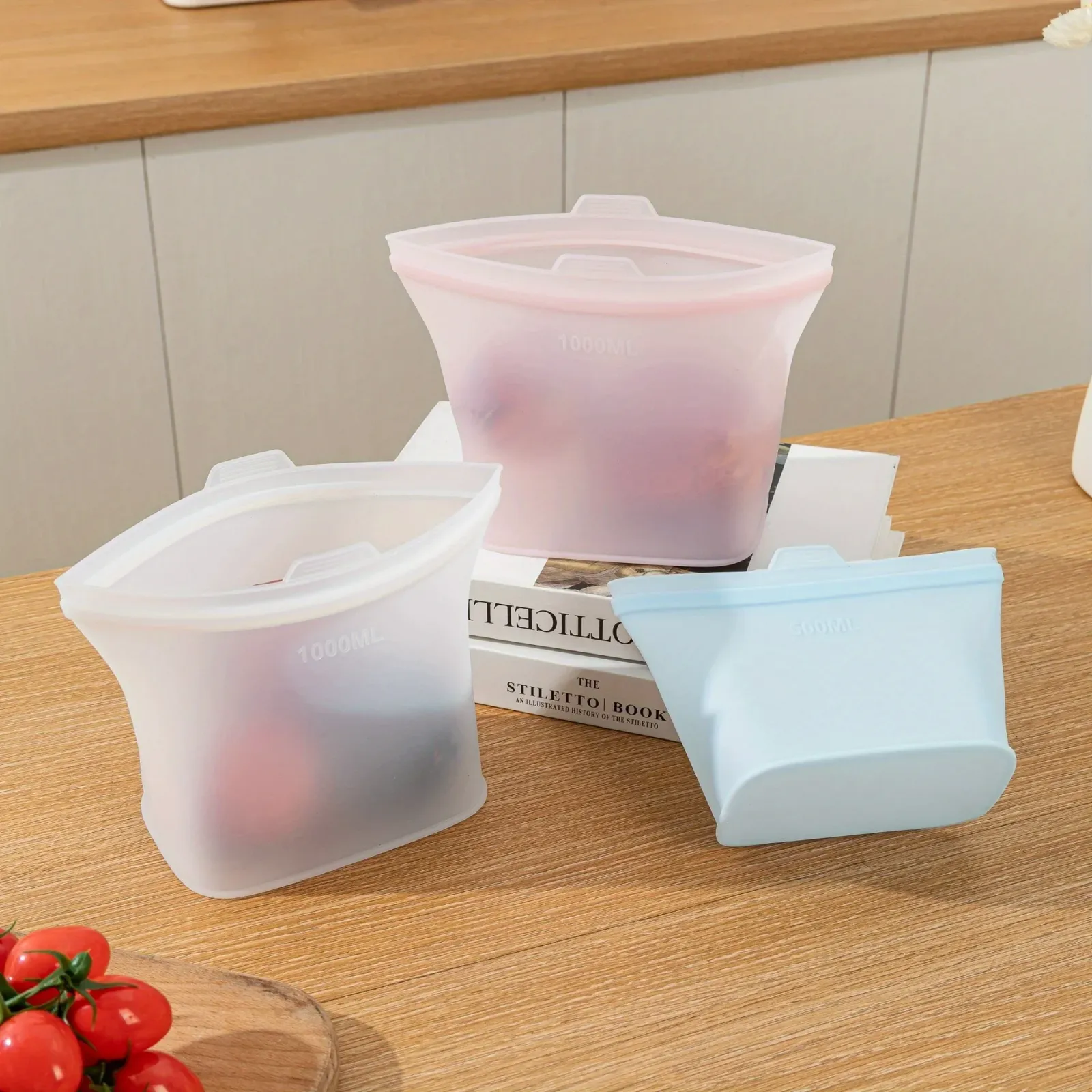 Sacs de conservation en silicone, détail de la fermeture éclair