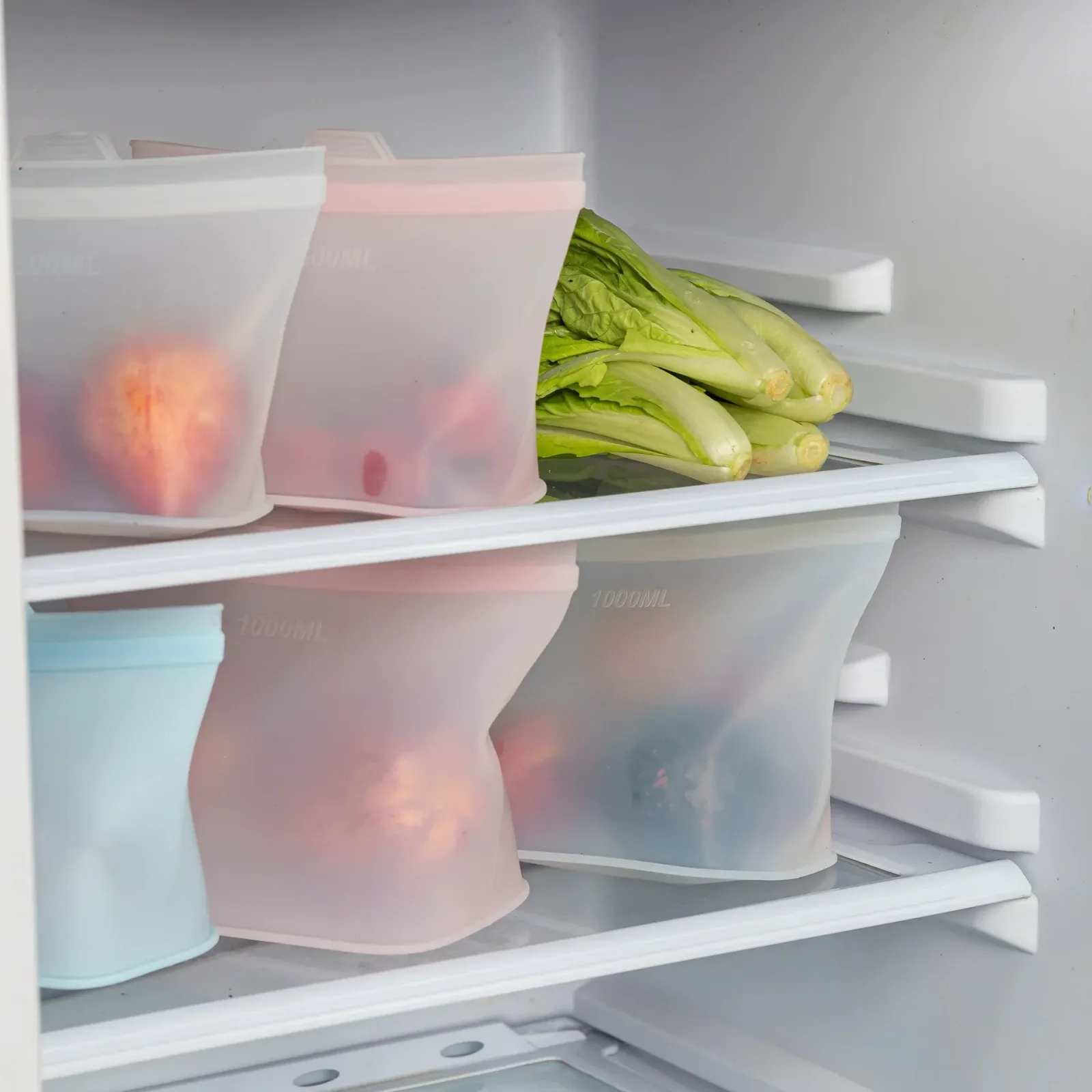Sacs de conservation réutilisables en silicone, finitions
