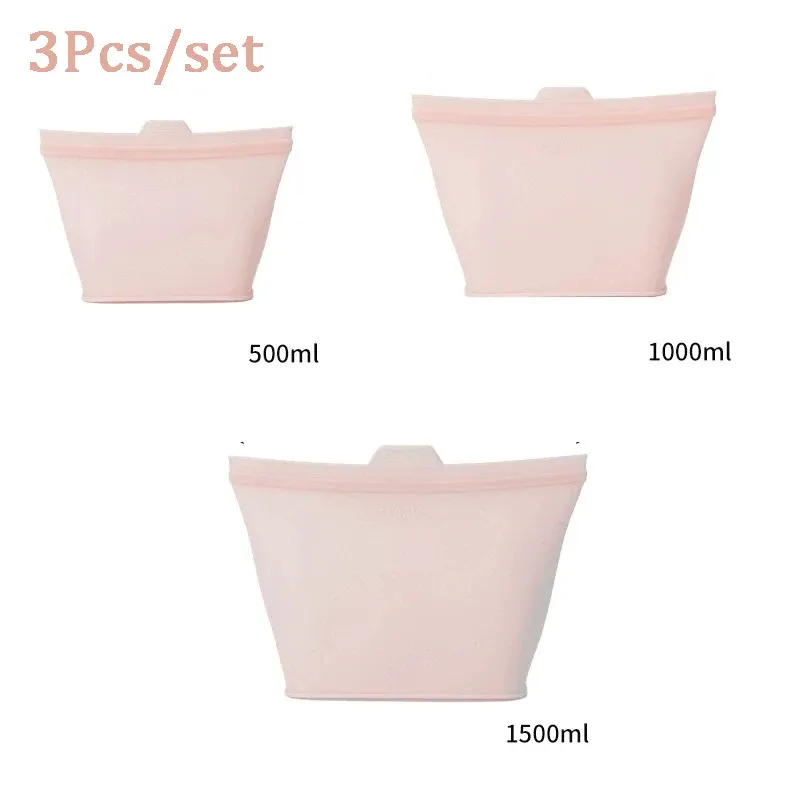 Sacs de conservation alimentaire réutilisables en silicone à fermeture zippée, compatibles lave-vaisselle, micro-ondes et four 11