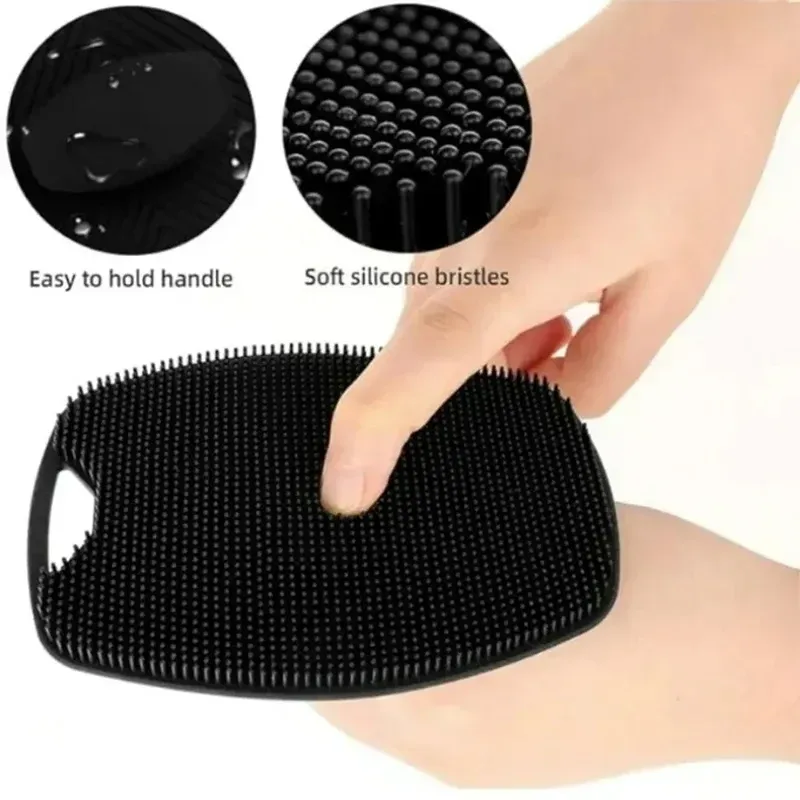 Brosse de bain exfoliante en silicone souple