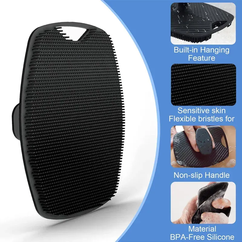 Brosse de bain exfoliante en silicone souple 6