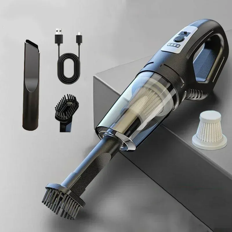 Aspirateur à main sans fil avec chargeur USB, 120 W, pour voiture, aspiration puissante, pour la maison, le bureau et les poils d'animaux 7