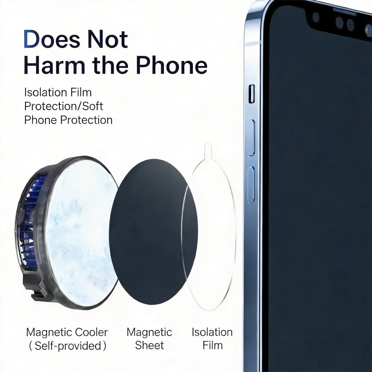 Plaque de refroidissement magnétique pour téléphone portable, dissipateur thermique autocollant pour iPhone, Samsung et Xiaomi 3