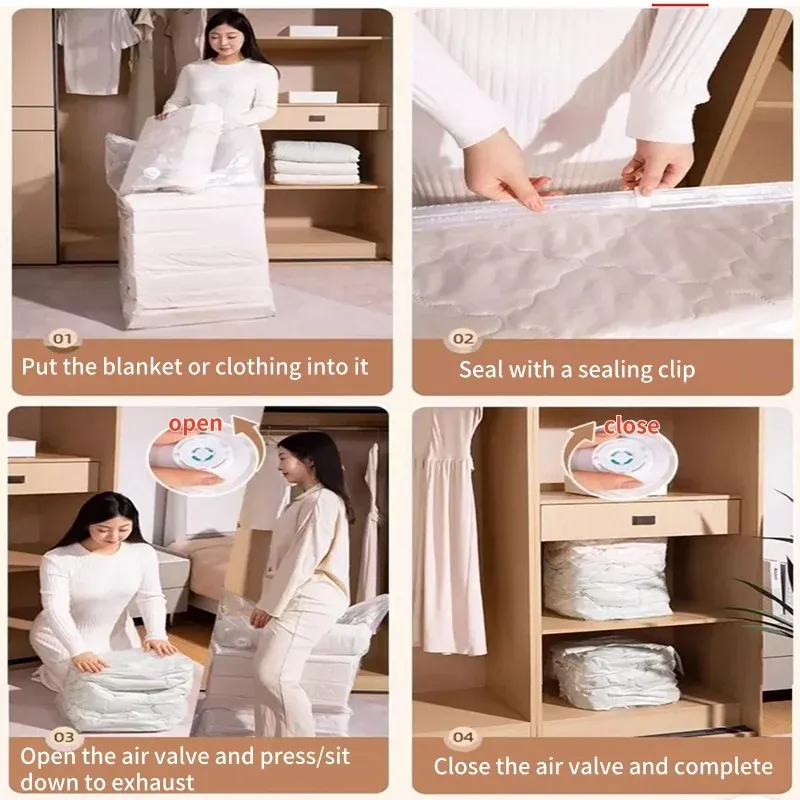 Sacs de rangement sous vide grand format pour vêtements et couettes, avec compression, idéaux pour le voyage 6