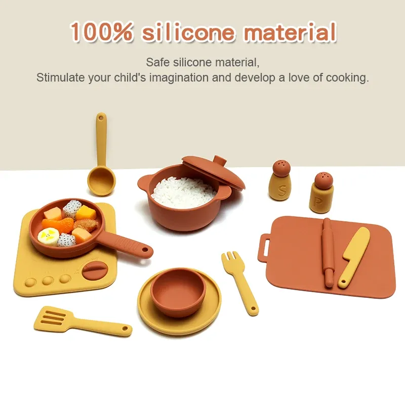 Jouets de cuisine en silicone colorés