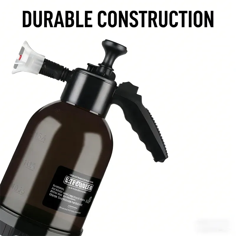 Pulvérisateur à mousse manuel 2 L avec buse réglable, flacon multi-usages pour le nettoyage domestique, le jardinage et le lavage de voiture 2