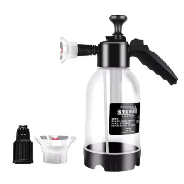 Pulvérisateur à mousse manuel 2 L avec buse réglable, flacon multi-usages pour le nettoyage domestique, le jardinage et le lavage de voiture 7