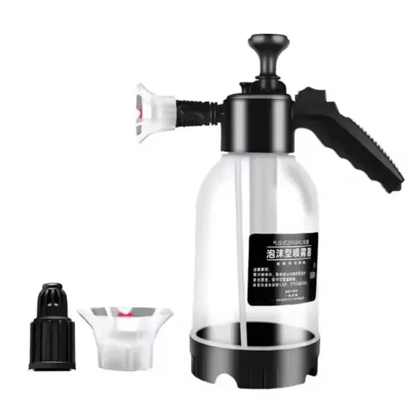 Pulvérisateur à mousse manuel 2 L avec buse réglable, flacon multi-usages pour le nettoyage domestique, le jardinage et le lavage de voiture 9