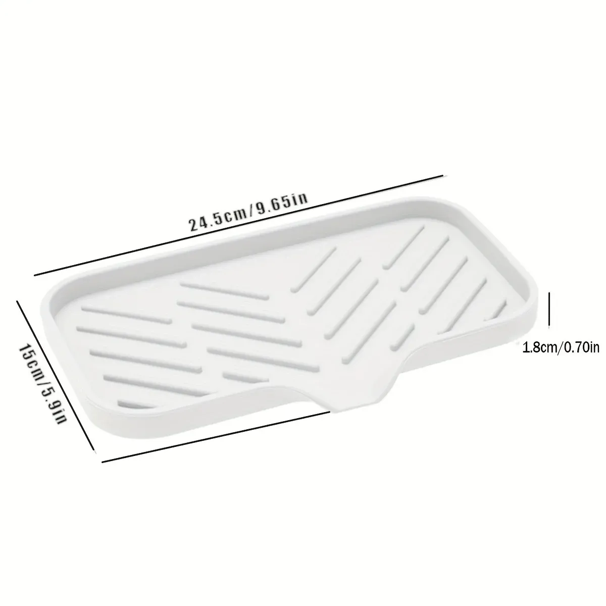 Plateau d'évier en silicone avec vidange et rangement pour éponge, savon et brosse 4
