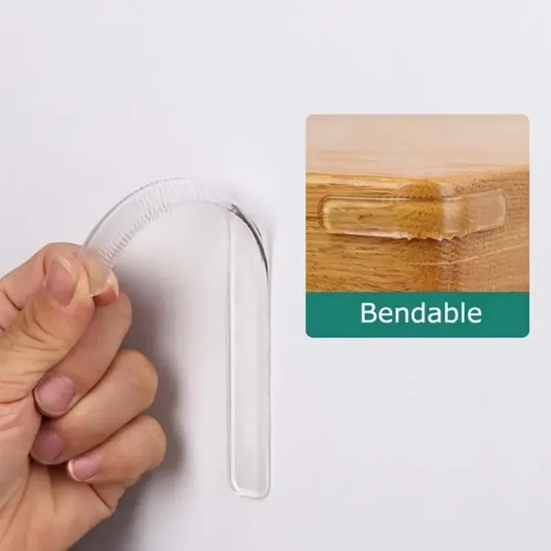 Coussinets de protection auto-adhésifs en silicone pour meubles, protections de lit pour bébé, bande anti-collision pour réfrigérateur, protecteur mural, butée de porte 3