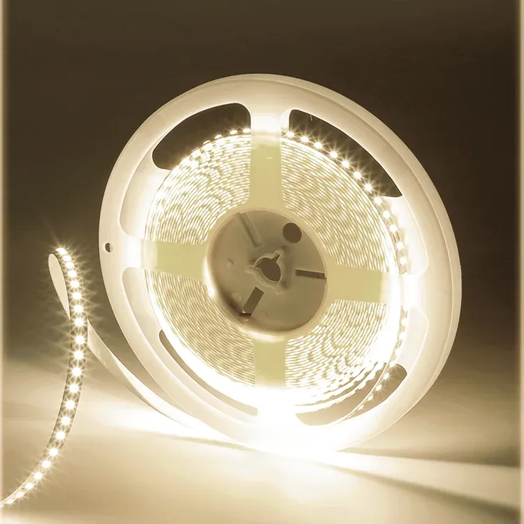 Bande LED flexible 12V/24V SMD 2835, 6000K/3000K blanc chaud, 120 LEDs/m et 240 LEDs/m, circuit imprimé 8 mm/10 mm, pour éclairage 8