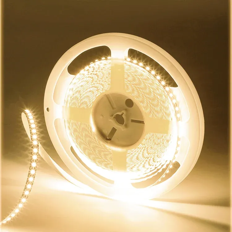 Bande LED flexible 12V/24V SMD 2835, 6000K/3000K blanc chaud, 120 LEDs/m et 240 LEDs/m, circuit imprimé 8 mm/10 mm, pour éclairage 7