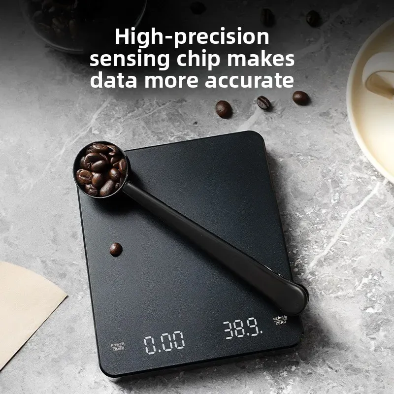 Balance à café numérique rechargeable avec minuterie et écran LED, port USB, capacité 3 kg, précision 0,1 g 2