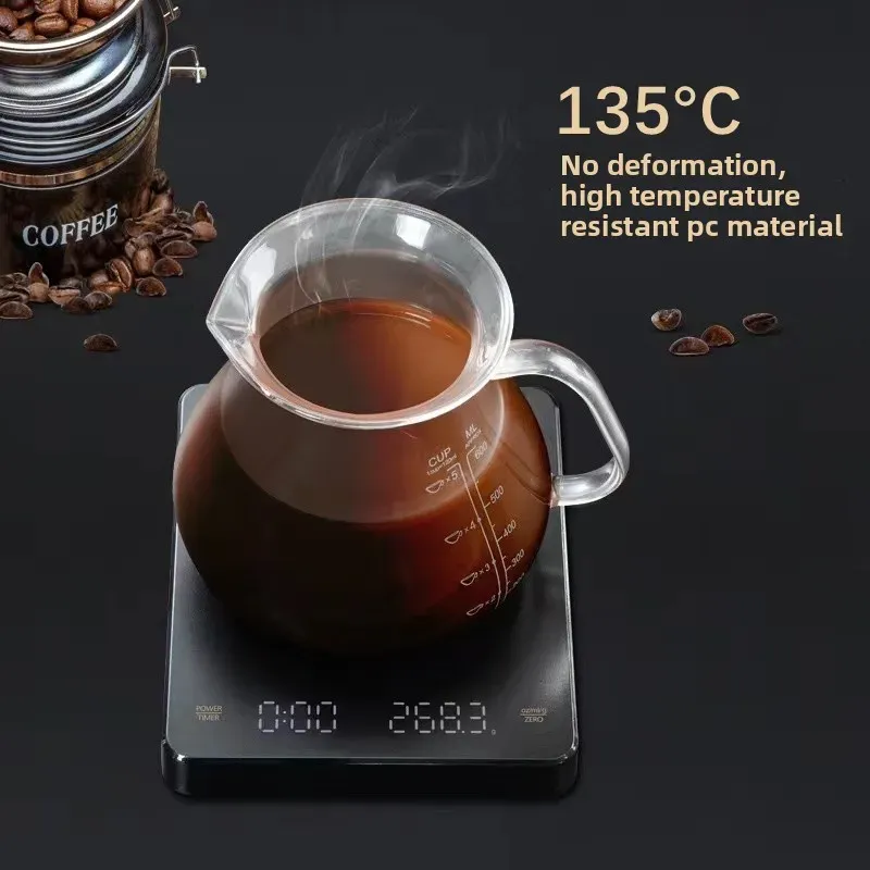 Balance à café numérique rechargeable avec minuterie et écran LED, port USB, capacité 3 kg, précision 0,1 g 3