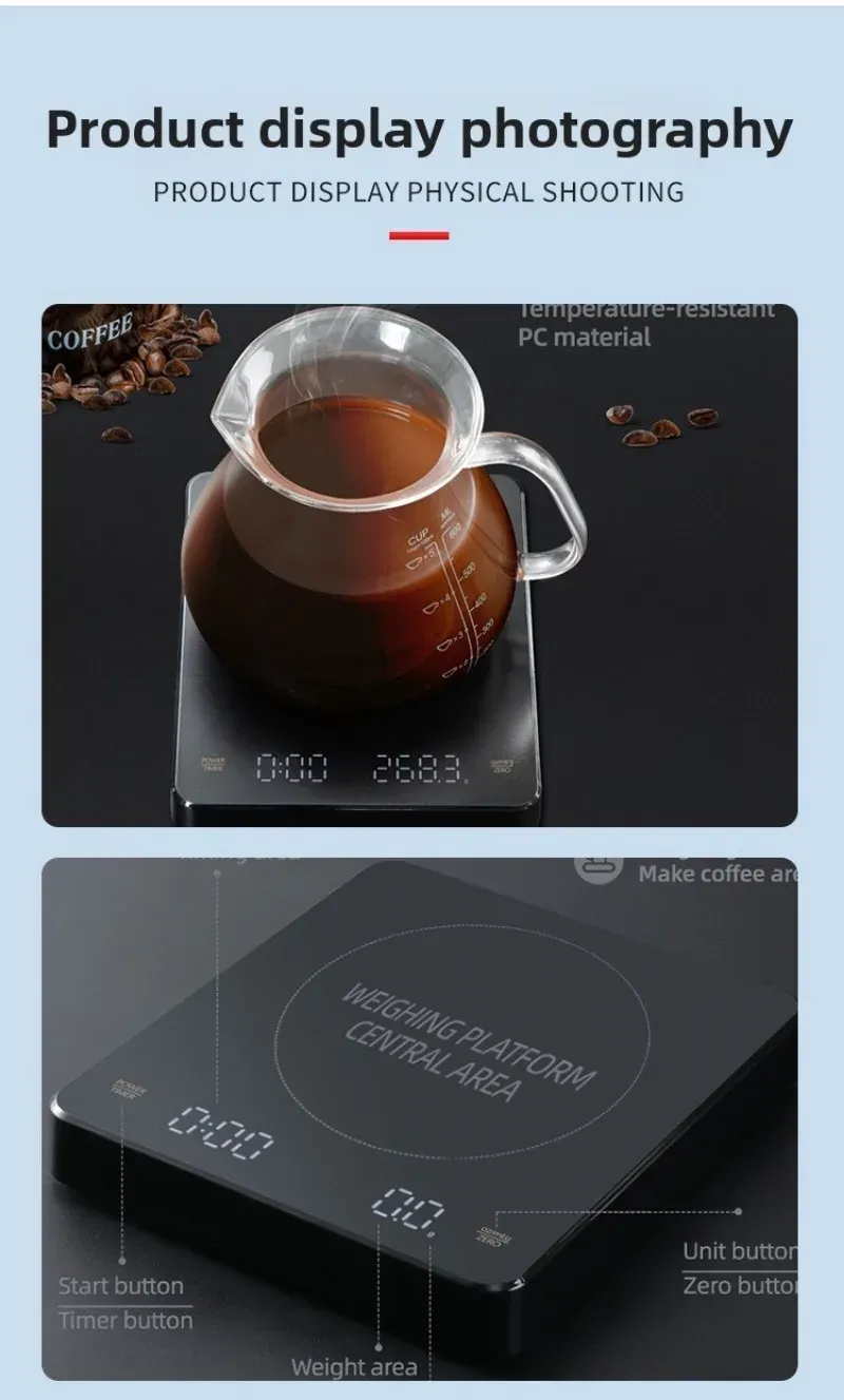Balance à café numérique, polyvalence en cuisine