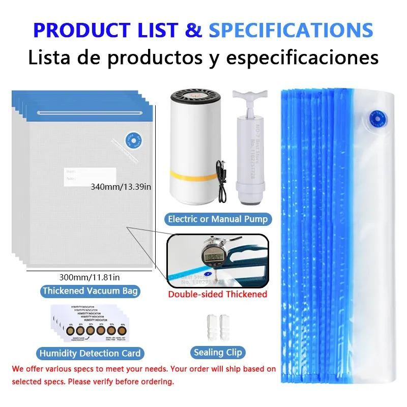 Sacs de stockage sous vide pour filament avec pompe manuelle/électrique, accessoires pour imprimante 3D, pour filament PLA, ABS, PETG, nylon, TPU et ASA, conservation au sec 2
