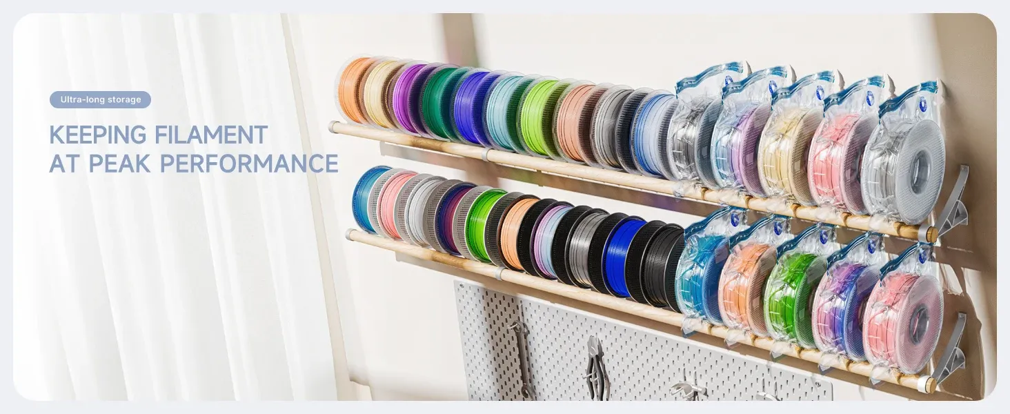 Organisation de l'atelier avec sacs de filament