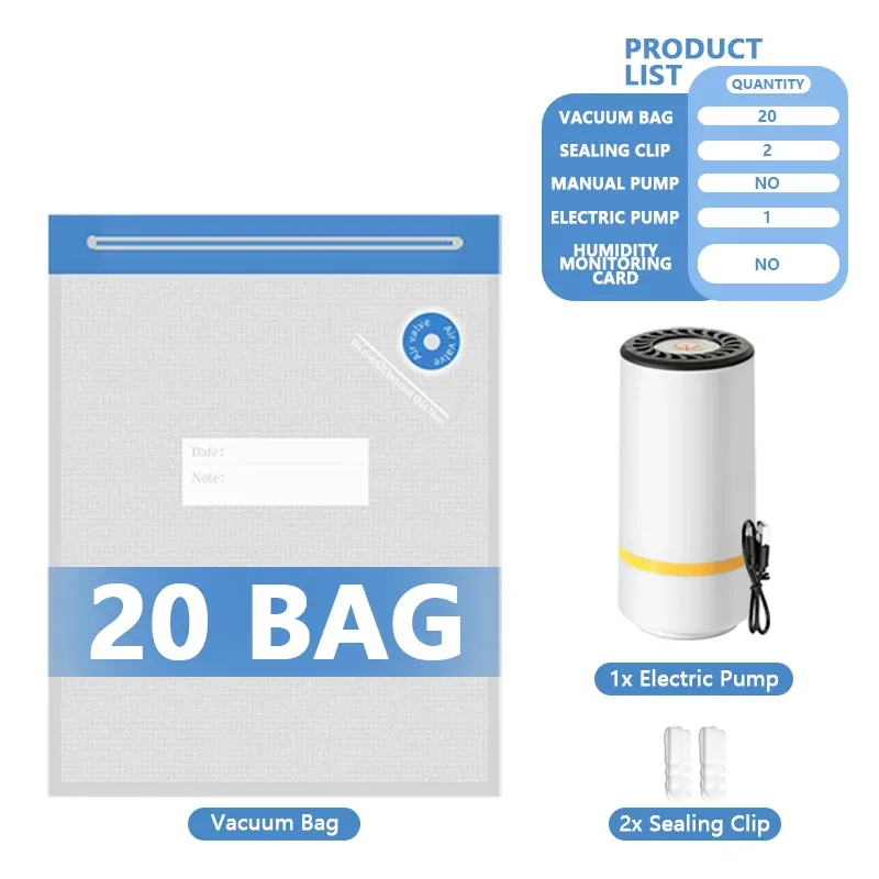 Sacs de stockage sous vide pour filament avec pompe manuelle/électrique, accessoires pour imprimante 3D, pour filament PLA, ABS, PETG, nylon, TPU et ASA, conservation au sec 20