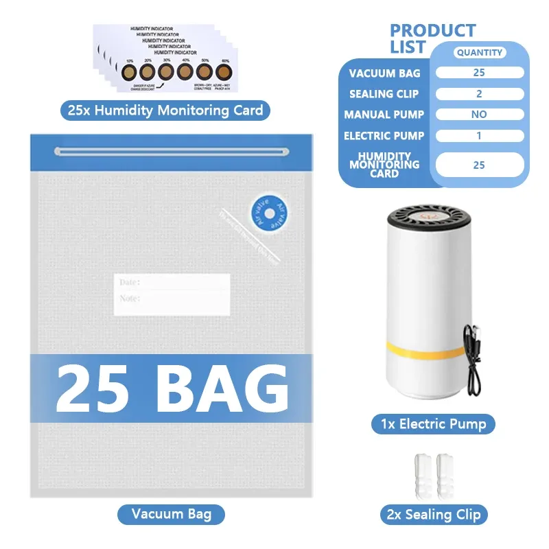 Sacs de stockage sous vide pour filament avec pompe manuelle/électrique, accessoires pour imprimante 3D, pour filament PLA, ABS, PETG, nylon, TPU et ASA, conservation au sec 21