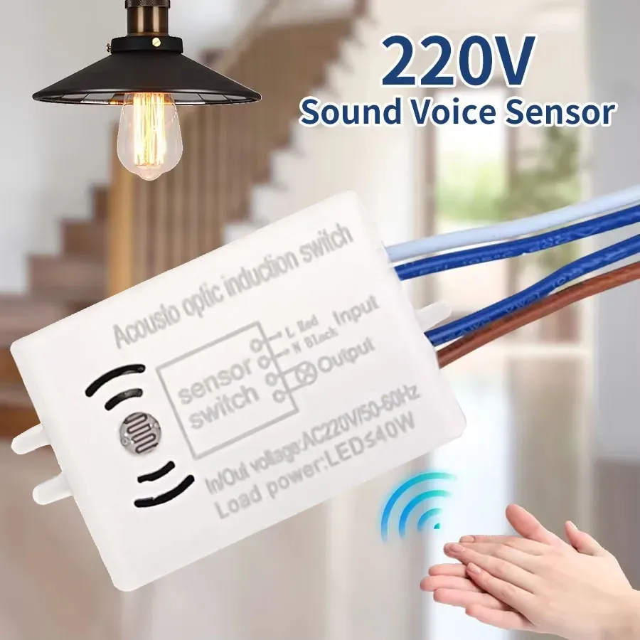 Interrupteur intelligent à capteur sonore et vocal, module de détection à activation automatique on/off pour escalier et couloir - Image 1