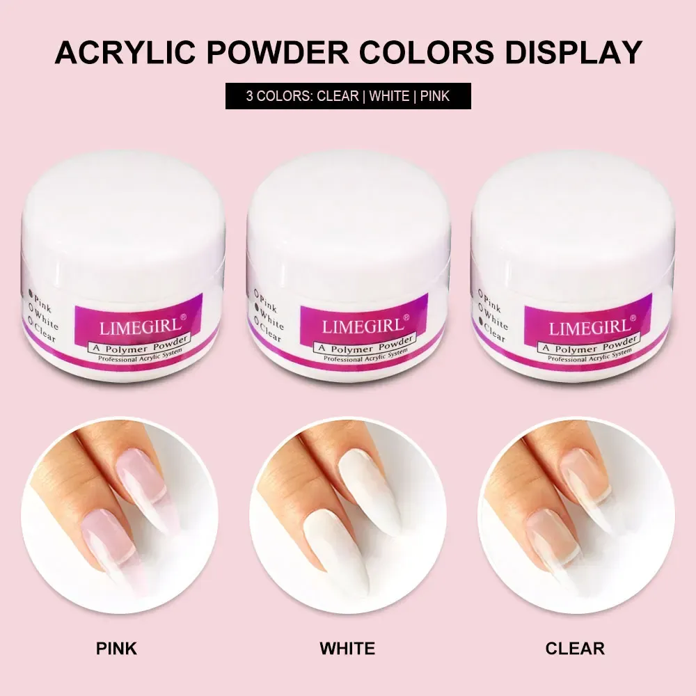 Poudre acrylique et monomère liquide pour ongles, kit de décoration artistique avec paillettes en cristal, pointes 3D et outils de sculpture 2