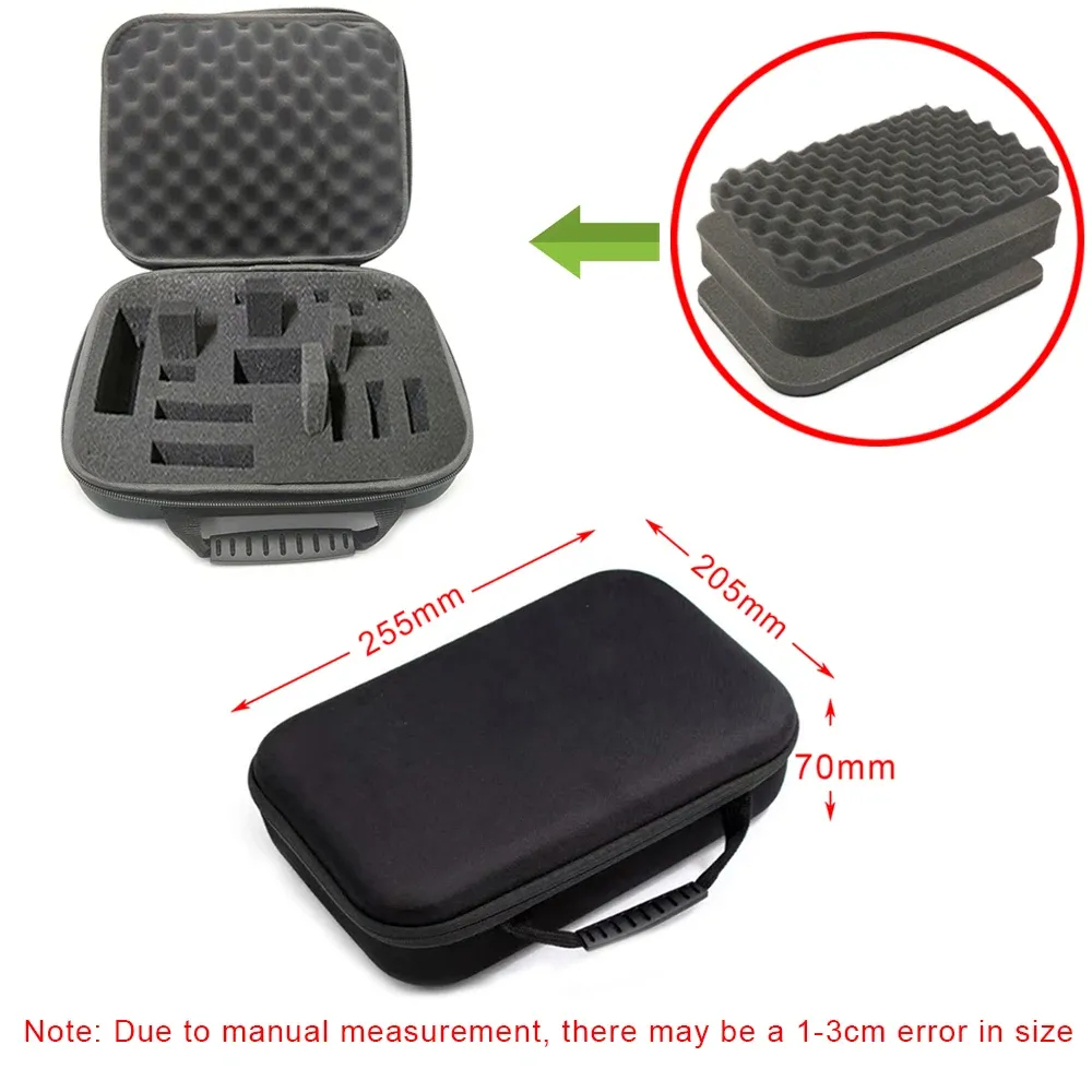 Étui de rangement rigide en mousse, sac de voyage personnalisé antichoc à fermeture éclair pour appareil photo et accessoires d'outils d'extérieur 24