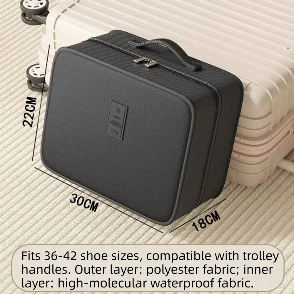 Sac à chaussures de voyage multicouche étanche à fermeture éclair, rangement portable robuste pour 4 paires 8