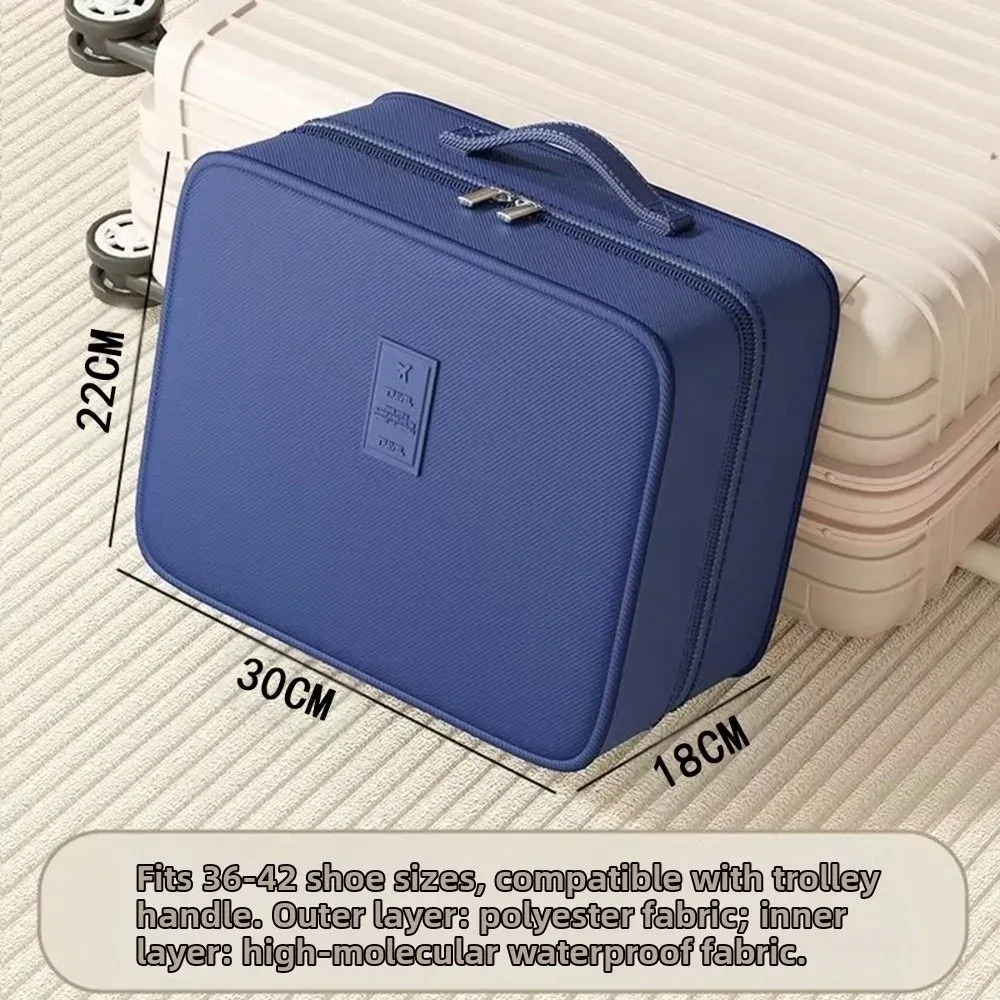 Sac à chaussures de voyage multicouche étanche à fermeture éclair, rangement portable robuste pour 4 paires 7