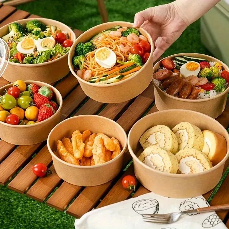 Boîte à frites en papier Kraft pour fêtes