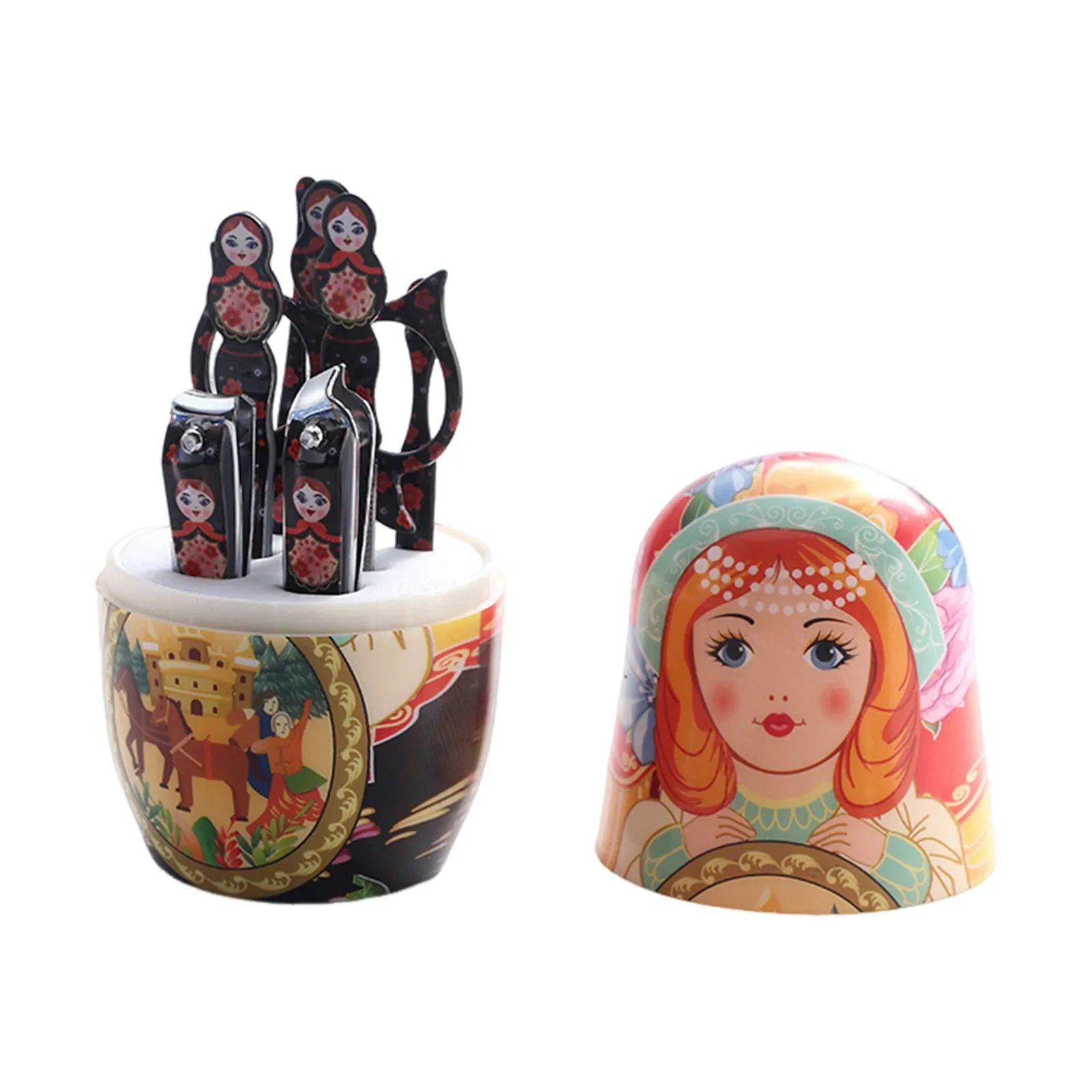 Ensemble de coupe-ongles créatif style poupée russe, kit de manucure, polissage des ongles, outils de mise en forme et de coupe 9