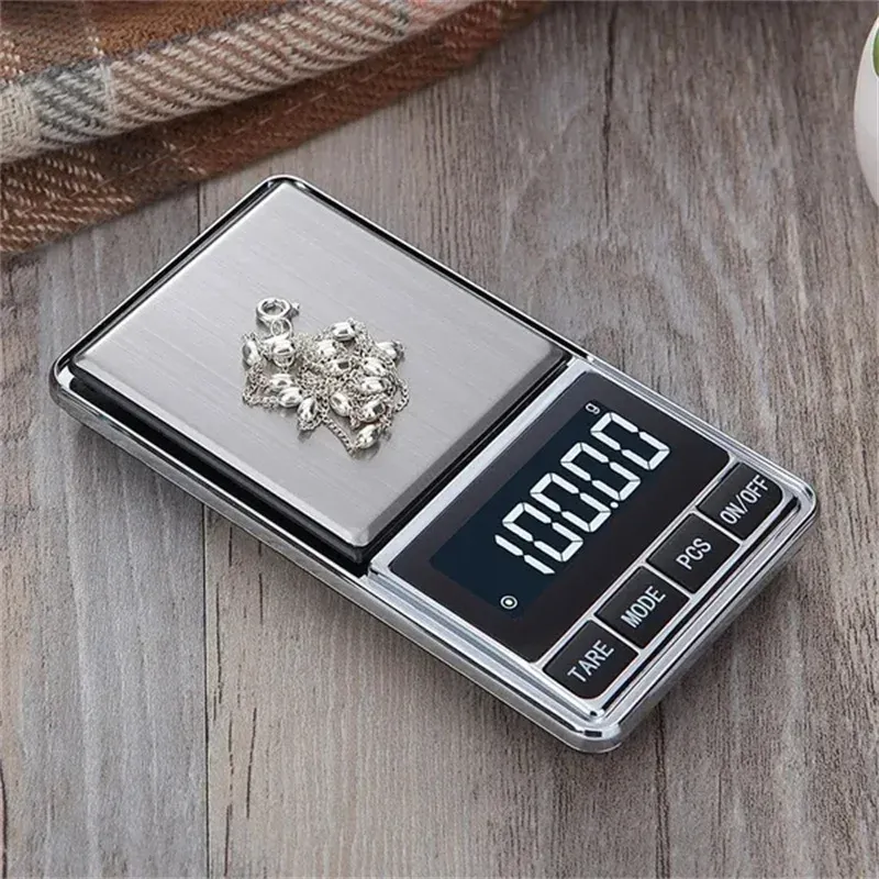 Mini balance numérique 100/200/500 g, précision 0,01 g, écran LCD rétroéclairé, balance de poche électronique pour bijoux, pesée en grammes pour la cuisine 4