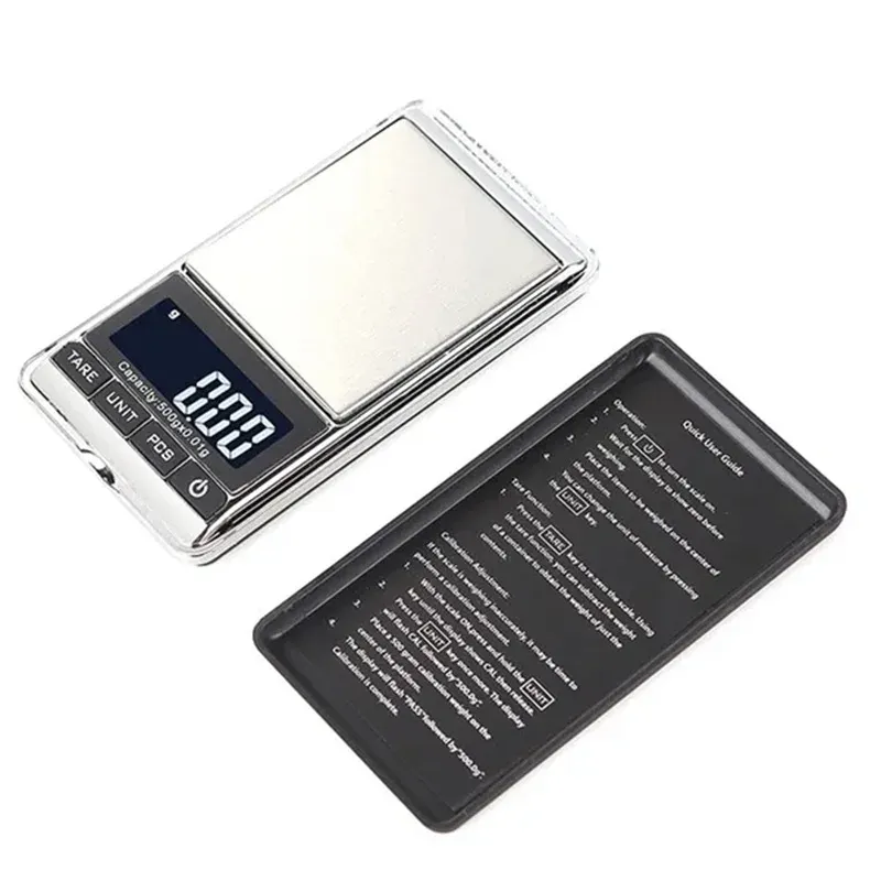 Mini balance numérique 100/200/500 g, précision 0,01 g, écran LCD rétroéclairé, balance de poche électronique pour bijoux, pesée en grammes pour la cuisine 6
