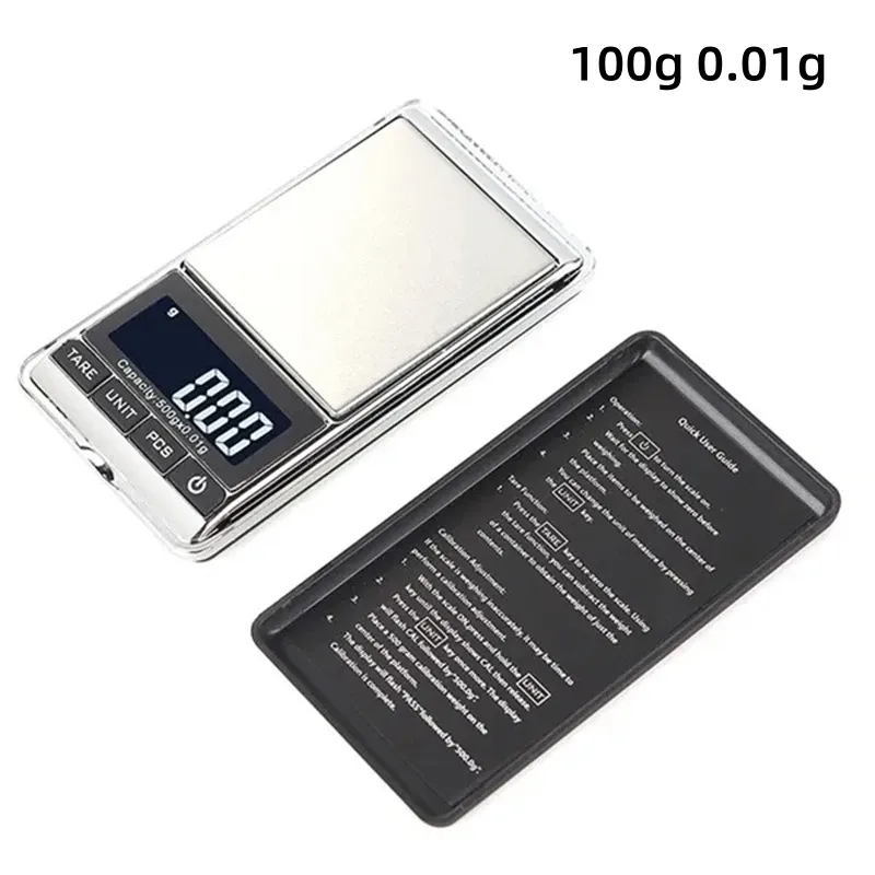 Mini balance numérique 100/200/500 g, précision 0,01 g, écran LCD rétroéclairé, balance de poche électronique pour bijoux, pesée en grammes pour la cuisine 7