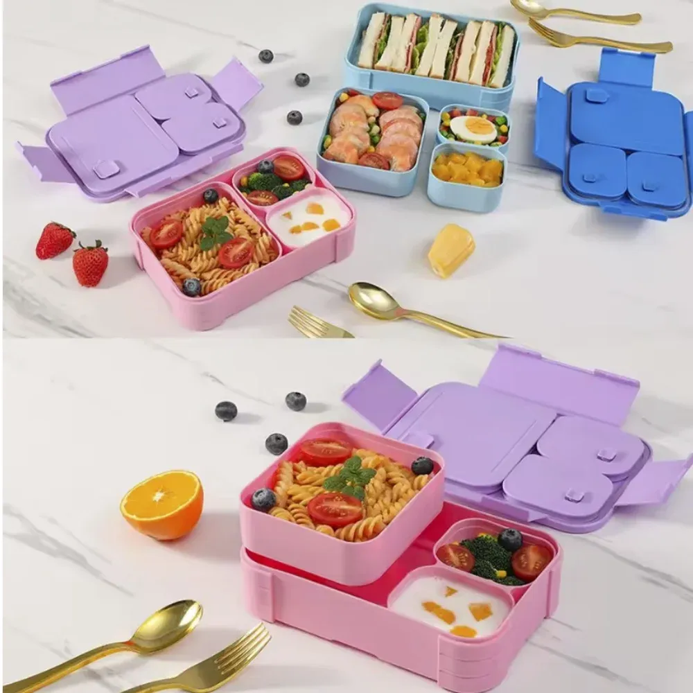 Boîte à déjeuner Bento étanche sans BPA, multi-compartiments, pour le travail 4