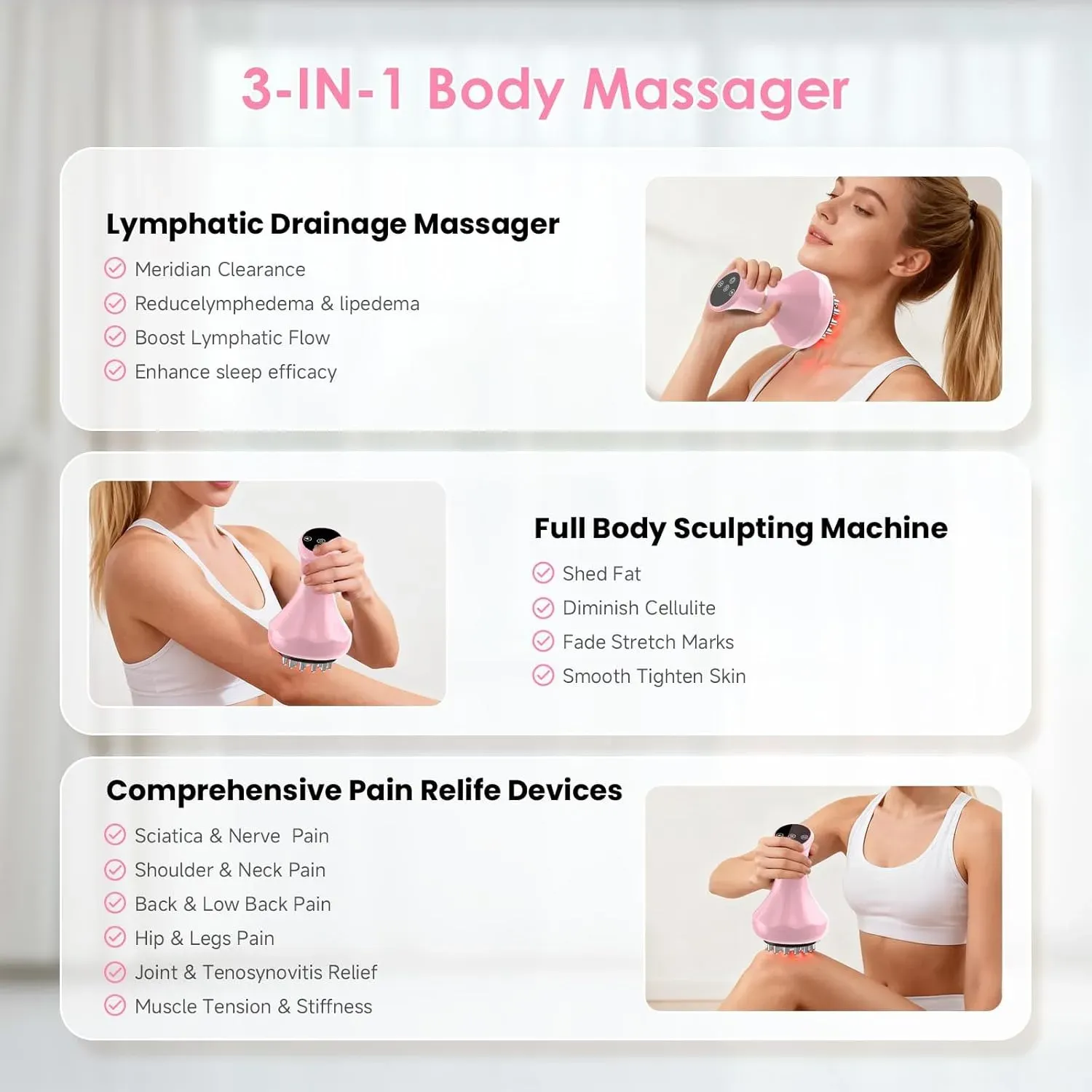 Brosse électrique pour méridiens, 9 niveaux de vibration, masseur corporel, remodelage, réduction des vergetures, cellulite, relaxation musculaire, outil de massage 5