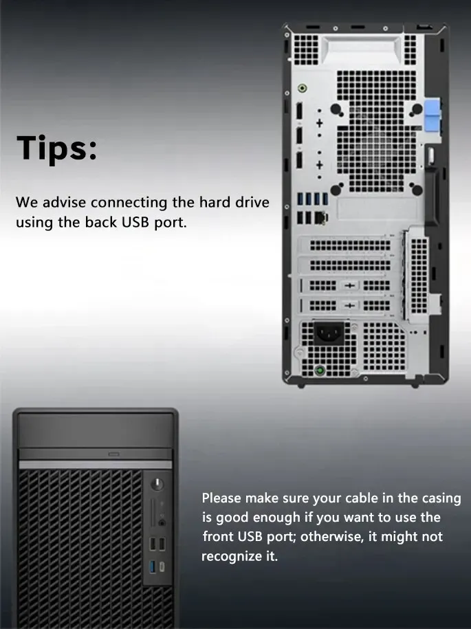 Boîtier de disque dur externe portable en situation