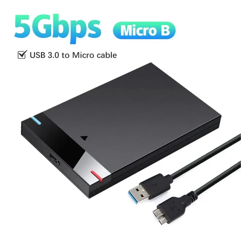 Boîtier de disque dur externe portable 2,5 pouces, compatible USB 3.0 Micro B et Type-C, 5 To, 5 Gbps, prise en charge UASP 7