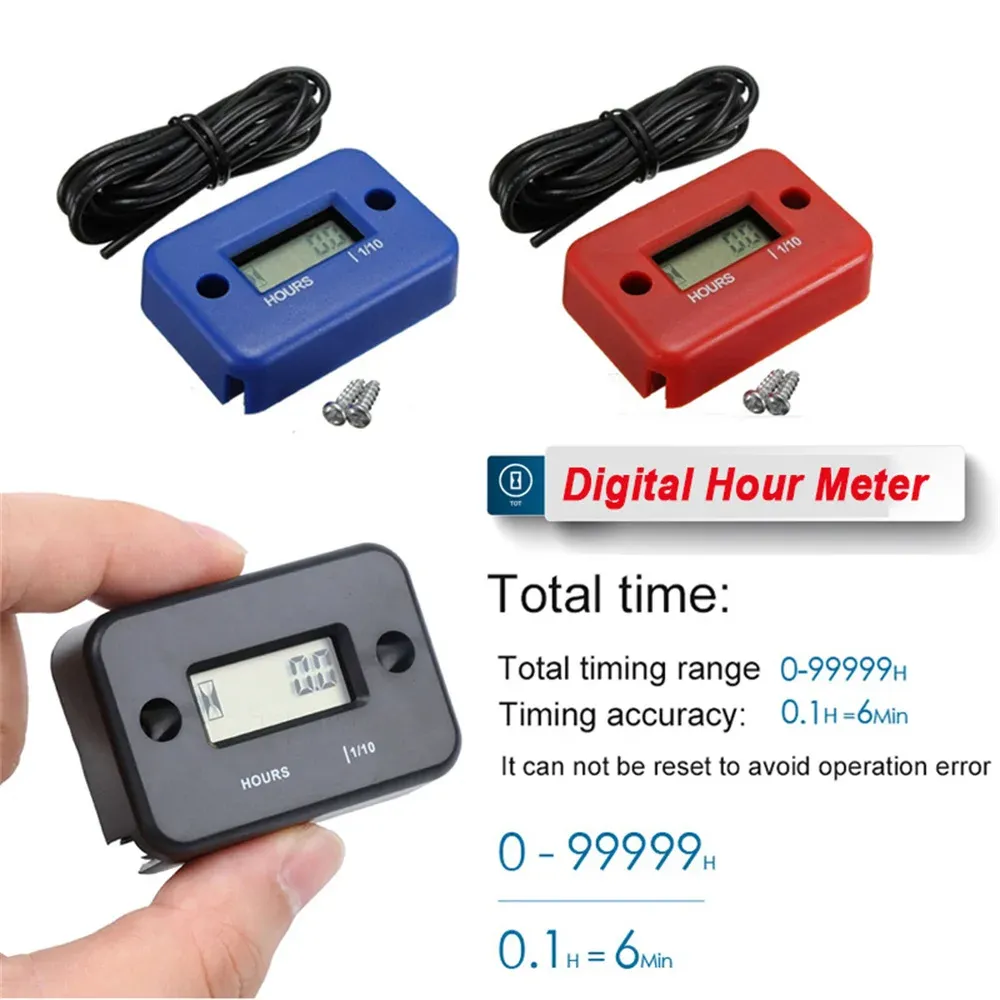 Compteur horaire numérique LCD pour moto, quad, motoneige, bateau, générateur, vélo et voiture - Image 1