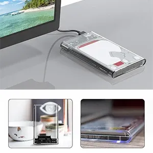 Boîtier de disque dur externe avec accessoires