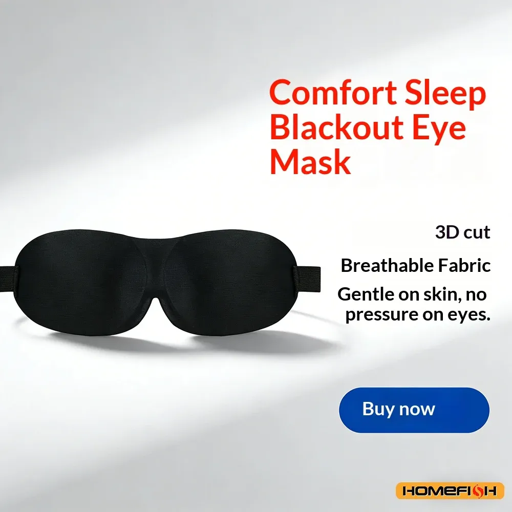 Masque de sommeil 3D respirant et réglable – Occultation totale, ventilation autour des yeux, confort unisexe 2