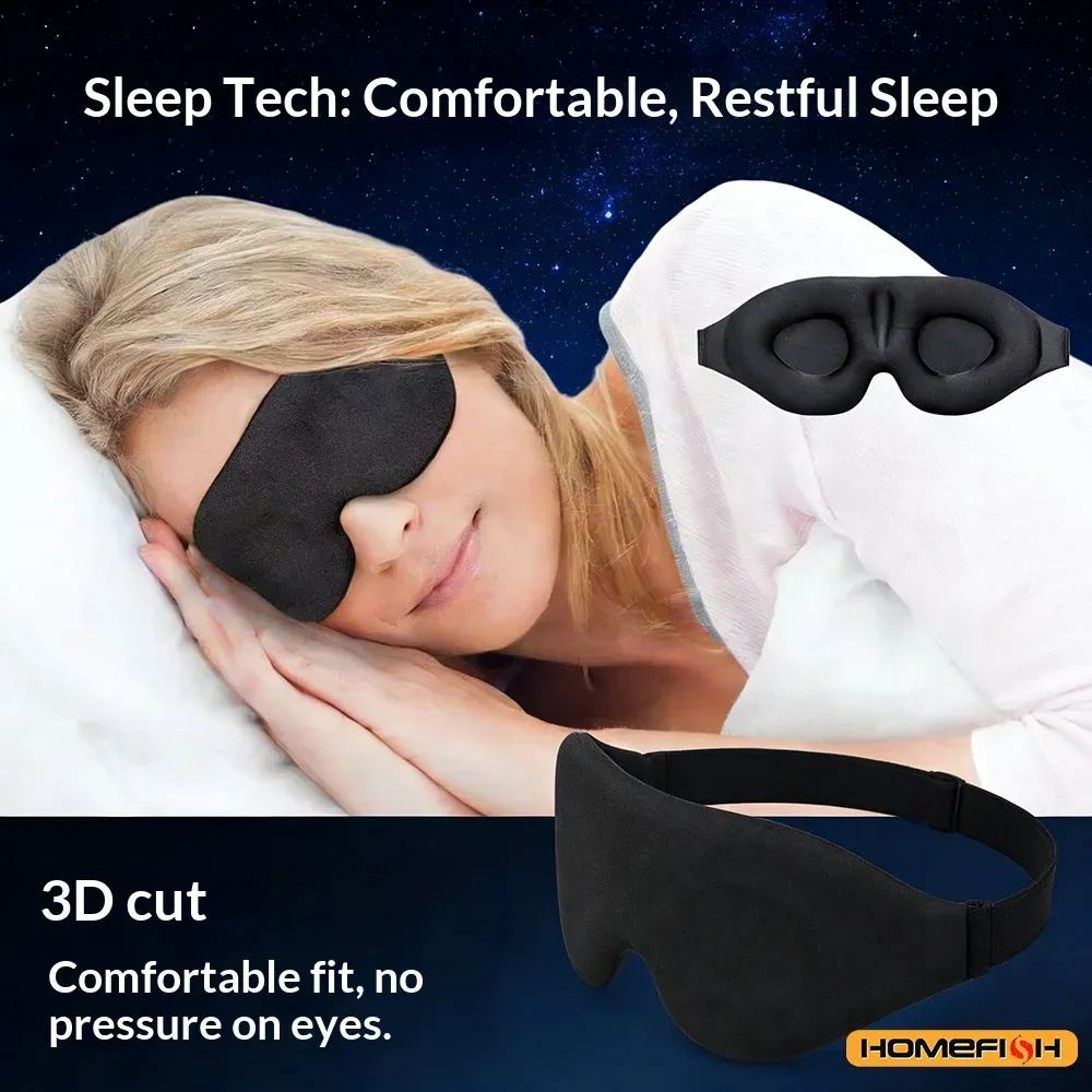 Masque de sommeil 3D respirant et réglable – Occultation totale, ventilation autour des yeux, confort unisexe 6