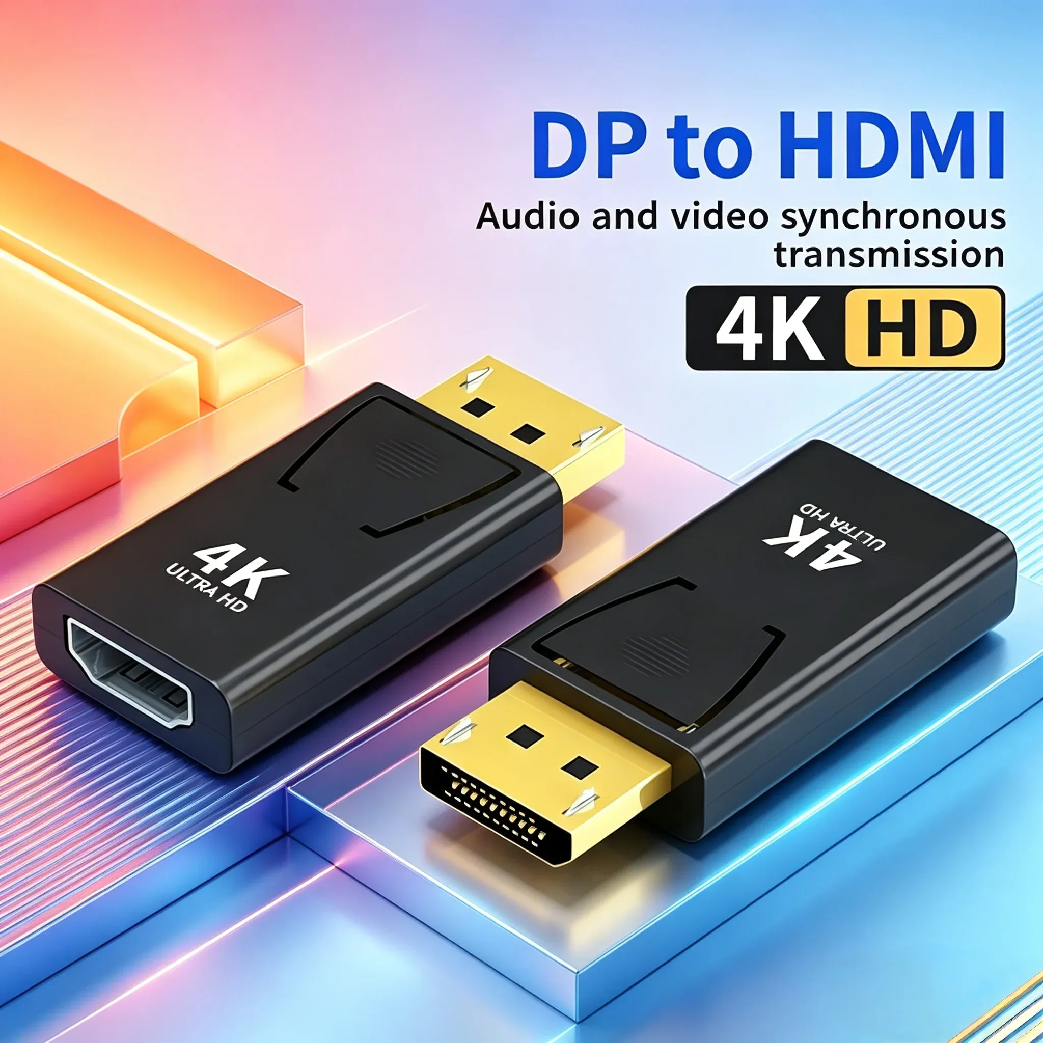 Adaptateur DisplayPort vers HDMI 4K, DP mâle vers HDMI femelle, convertisseur vidéo 1080P pour PC, téléviseur HD et ordinateur portable, 30 Hz/60 Hz